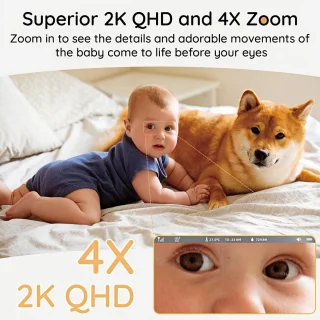 BOIFUN 2K Splitscreen WiFi Babyfoon