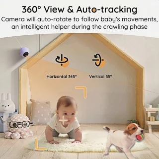 BOIFUN 2K Splitscreen WiFi Babyfoon
