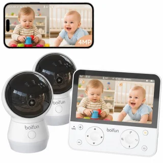 BOIFUN 4MP babyfoon met camera - 5,5 inch scherm en app-bediening