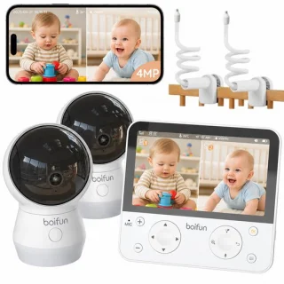 BOIFUN 4MP babyfoon met camera, 5,5 inch scherm en app-bediening