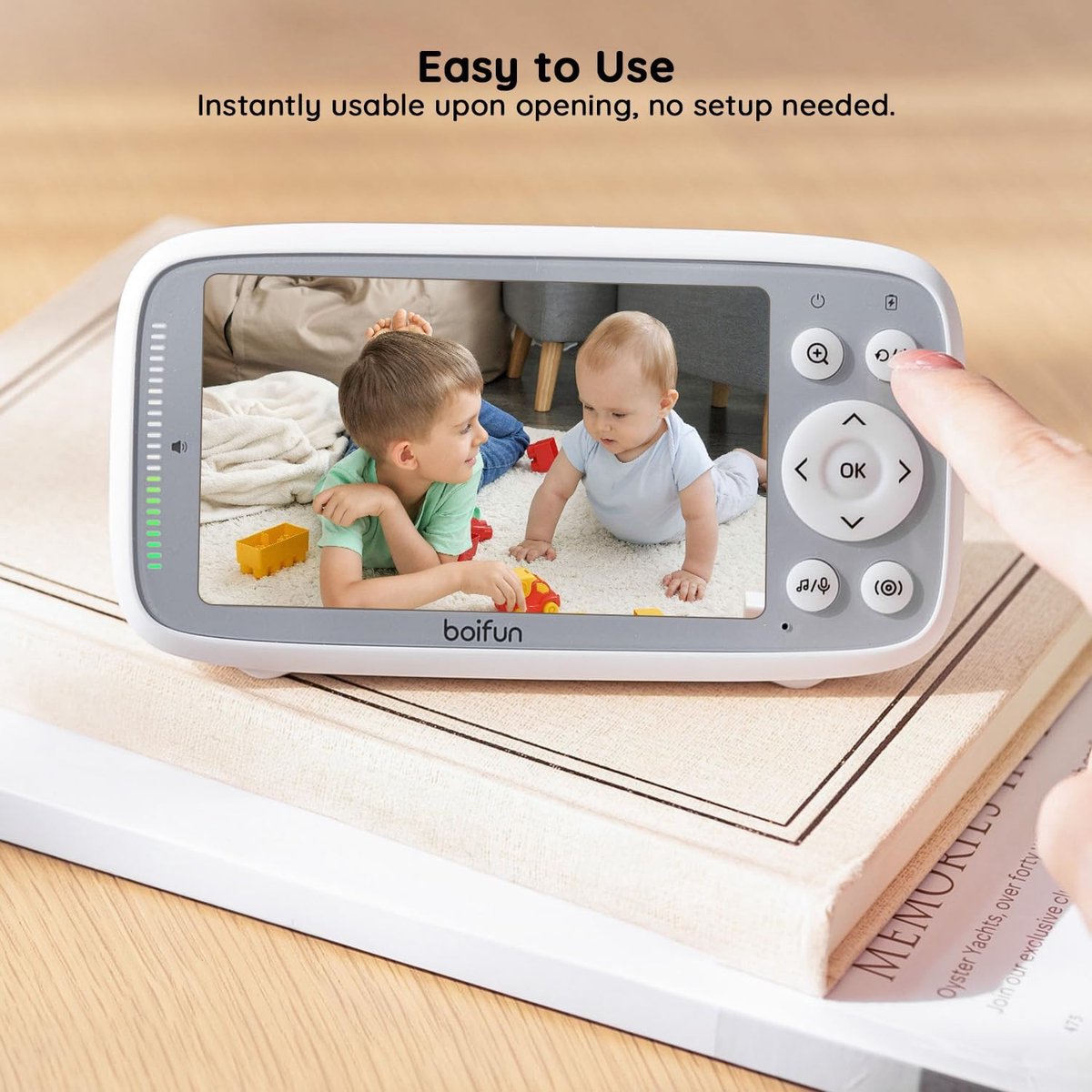 BOIFUN Babyfoon met 2 Camera's 720P IPS-scherm
