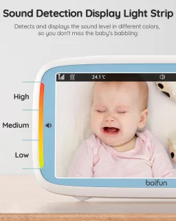 BOIFUN Video Babyfoon 5-inch 720P IPS 360 Camera
