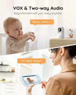 BOIFUN Video Babyfoon 5-inch 720P IPS 360 Camera