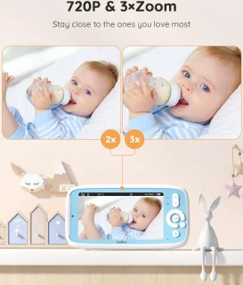 BOIFUN Video Babyfoon 5-inch 720P IPS 360 Camera