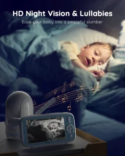 BOIFUN Video Babyfoon 5-inch 720P IPS 360 Camera