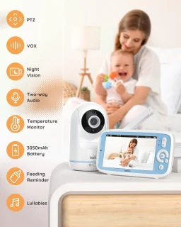 BOIFUN Video Babyfoon 5-inch 720P IPS 360 Camera