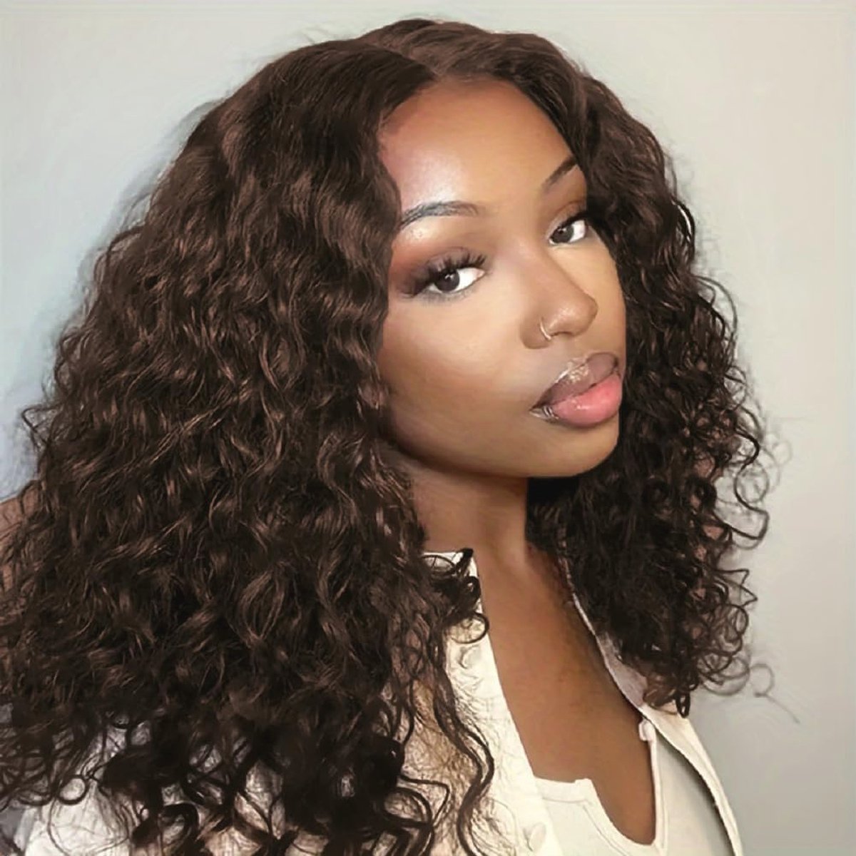De Braziliaans Mensenhaar Diepe Krullige Bob Pruik 13x4 Lace Front 8 Inch 180% Dichtheid in één oogopslag