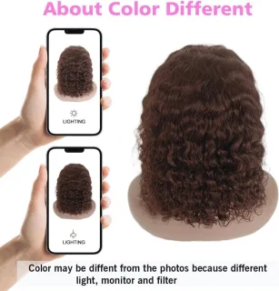 Braziliaans Mensenhaar Diepe Krullige Bob Pruik 13x4 Lace Front 8 Inch 180% Dichtheid