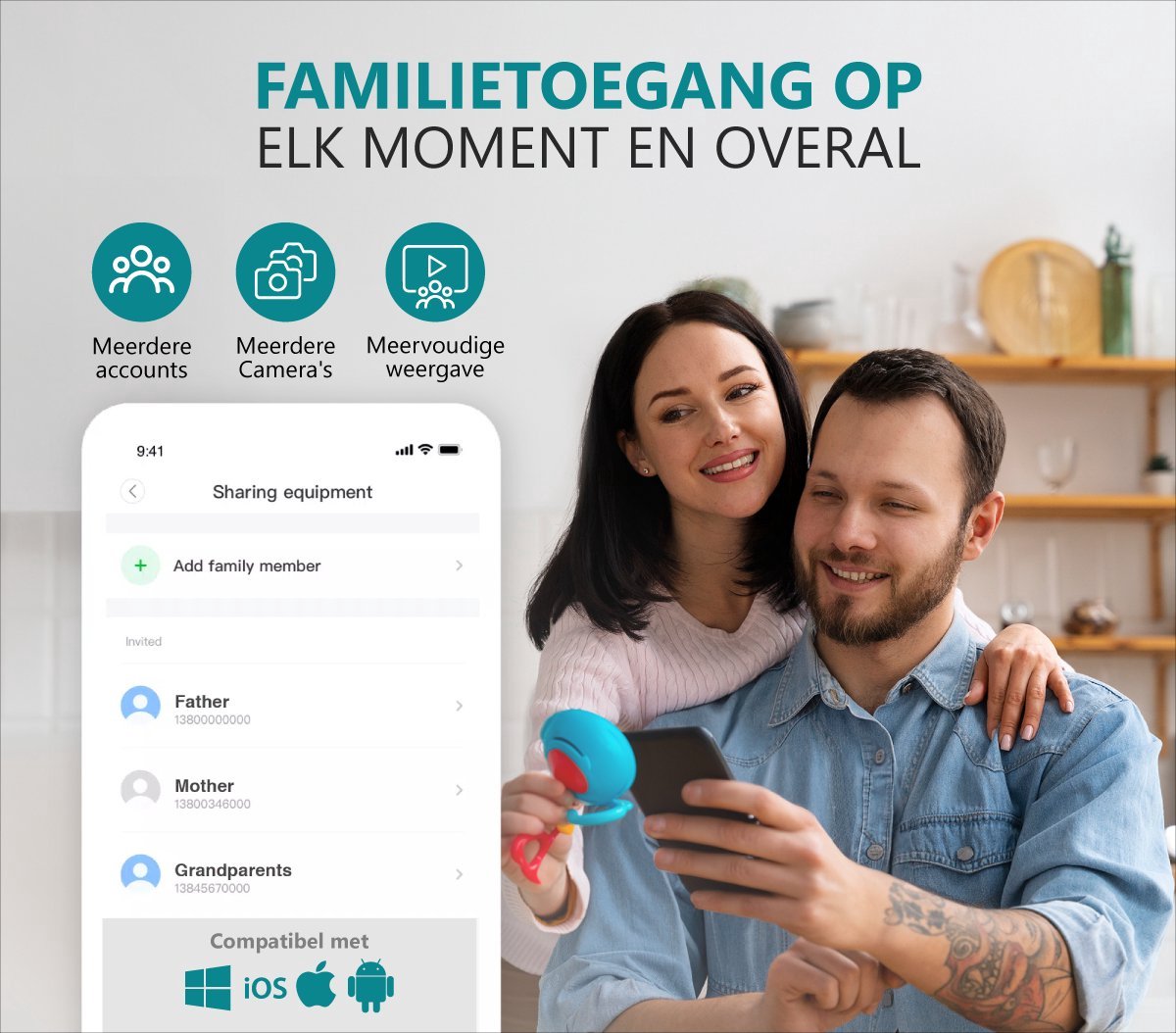 BS producten Babyfoon met Camera WiFi Full HD Zwart