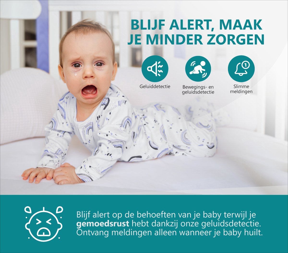 BS producten Babyfoon met Camera WiFi Full HD Zwart