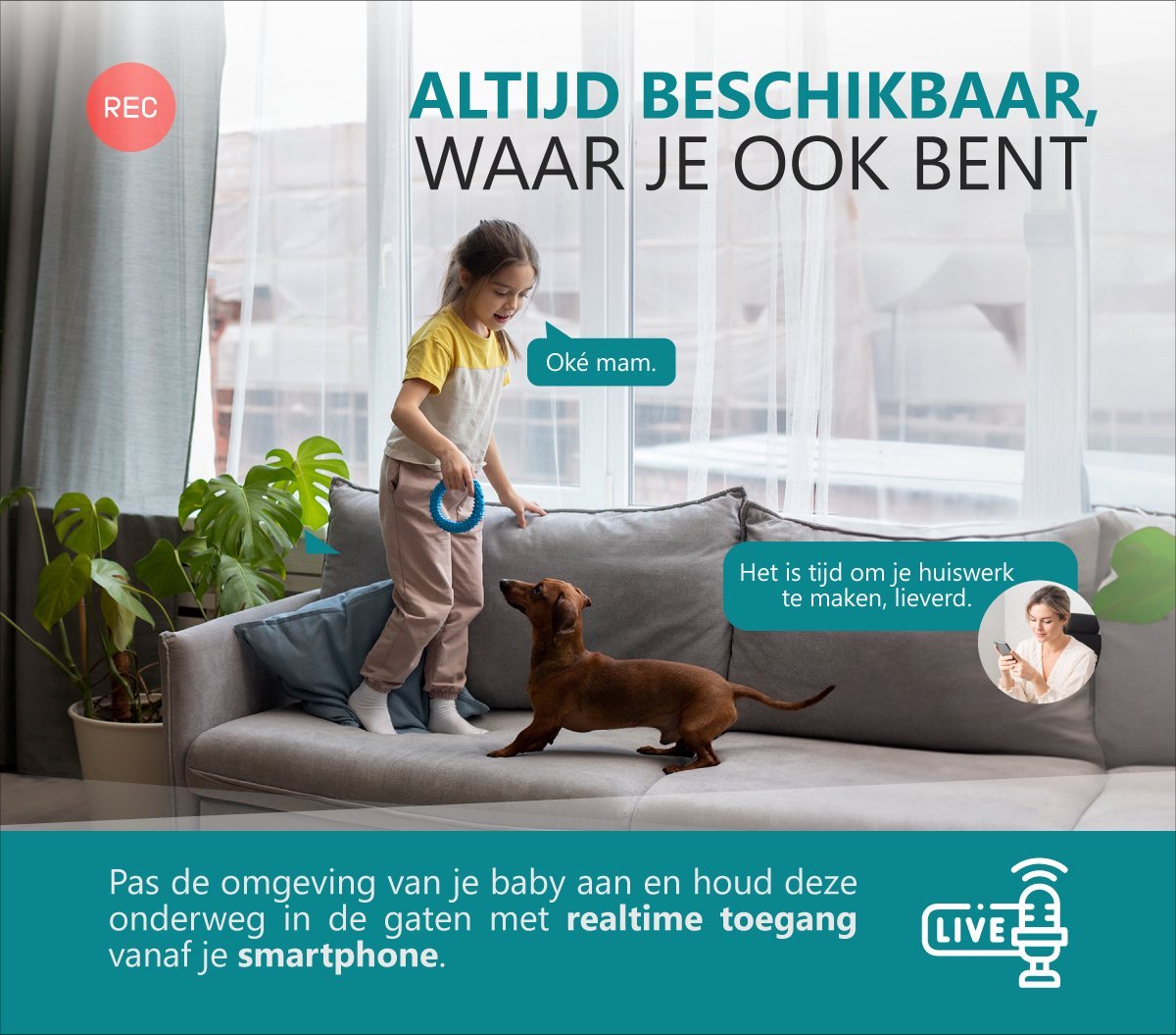 BS producten Babyfoon met Camera WiFi Full HD Zwart