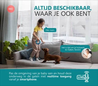 BS producten Babyfoon met Camera WiFi Full HD Zwart