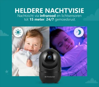 BS producten Babyfoon met Camera WiFi Full HD Zwart