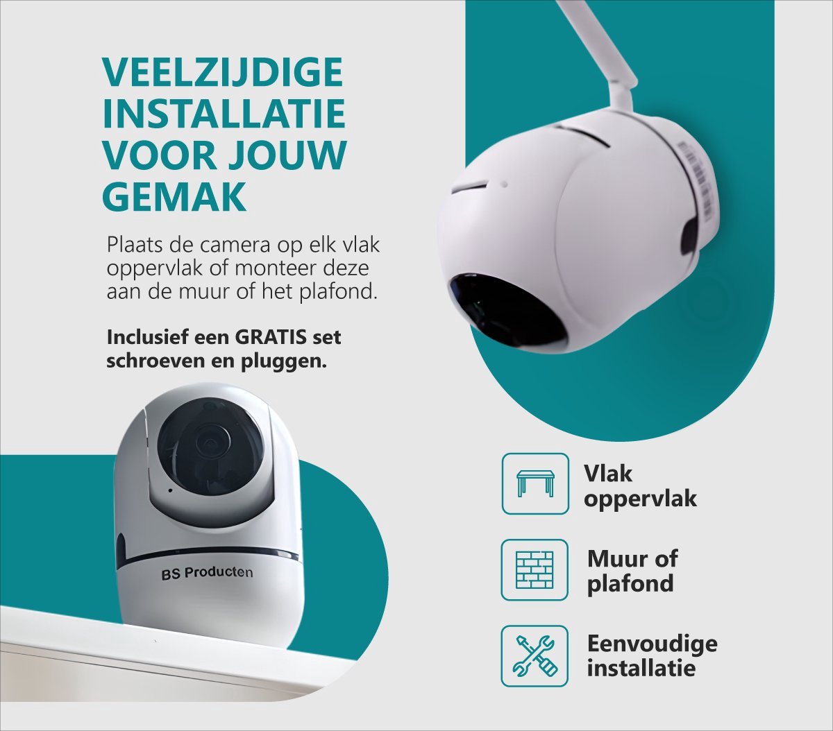 BS producten Babyfoon met Camera WiFi Full HD Zwart