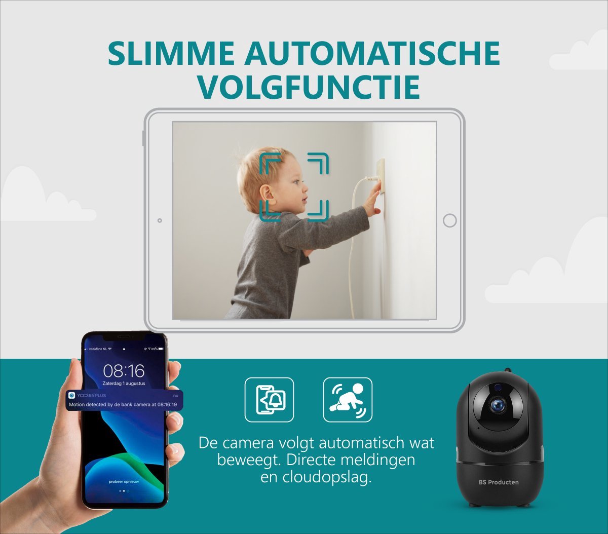 BS producten Babyfoon met Camera WiFi Full HD Zwart