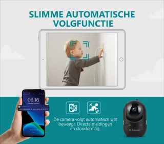 BS producten Babyfoon met Camera WiFi Full HD Zwart