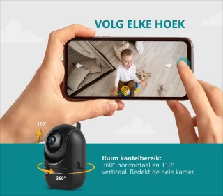 BS producten Babyfoon met Camera WiFi Full HD Zwart