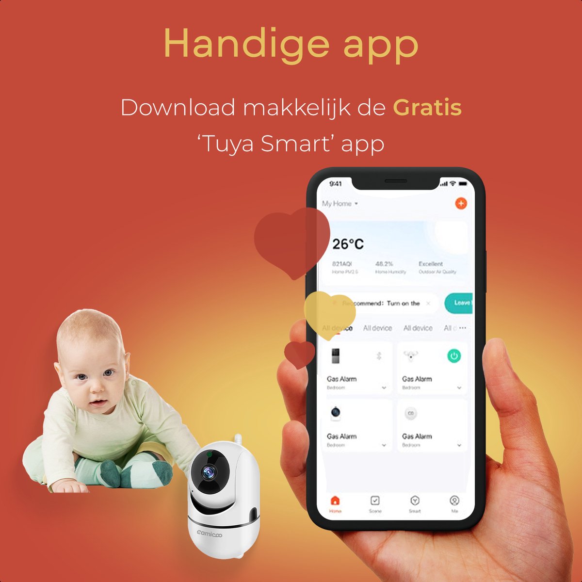 Camicoo Babyfoon met Camera 2K 3MP 32GB Wit
