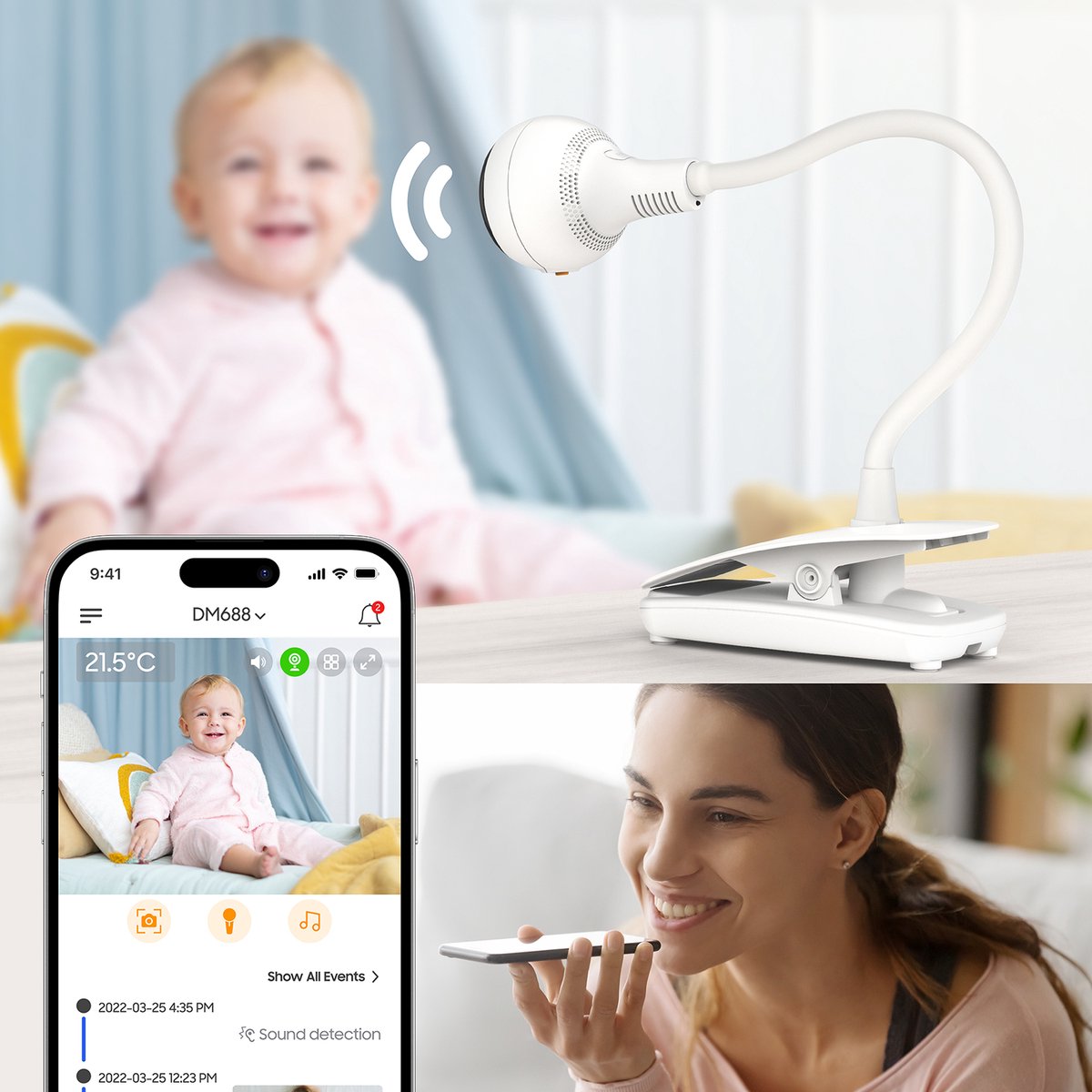 Chillax Care Giraffe Clip Babyfoon Wifi Full HD 1080p 5" Monitor