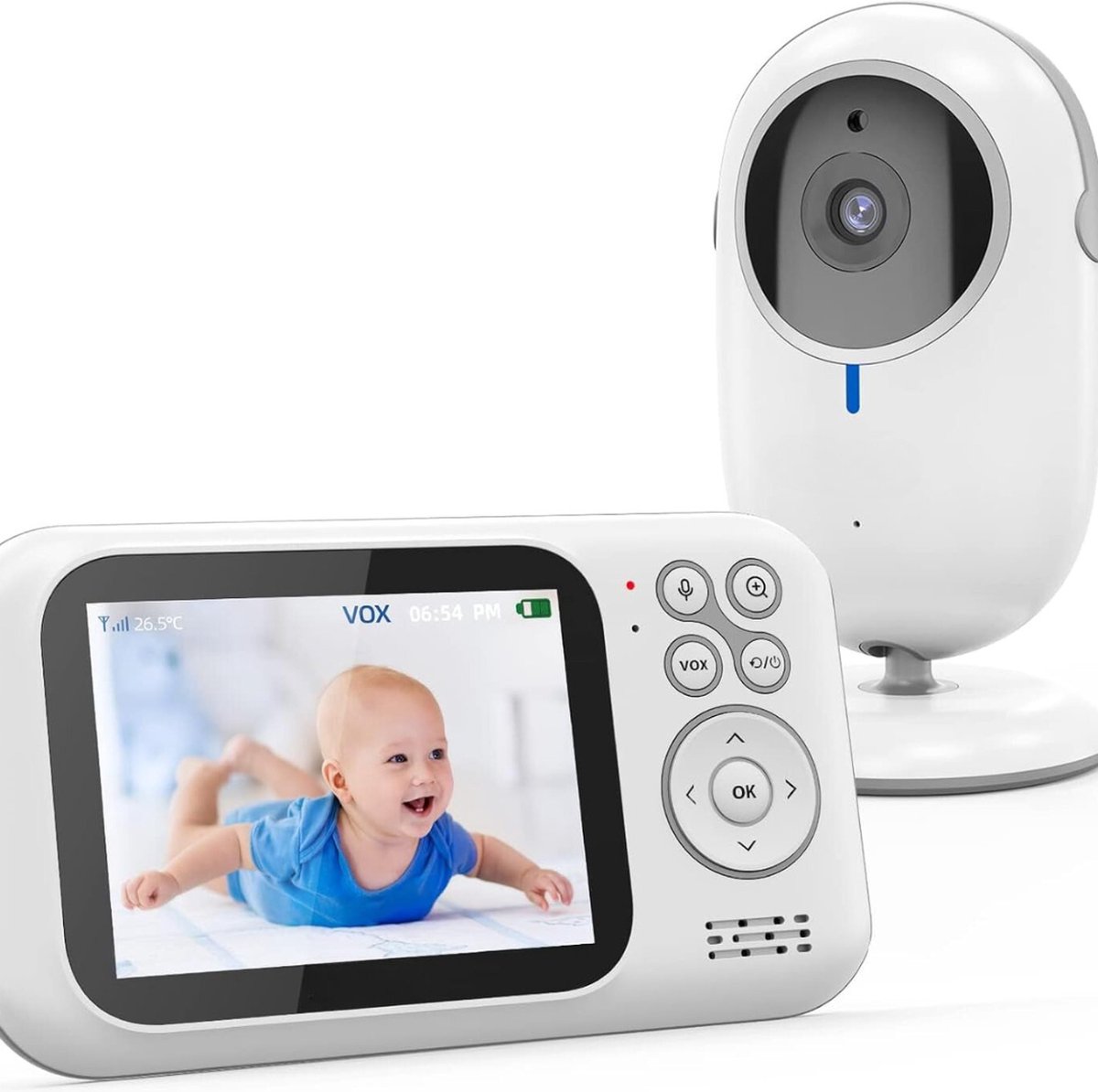 DailySupplies Babyfoon met Camera Full HD Wit-Grijs