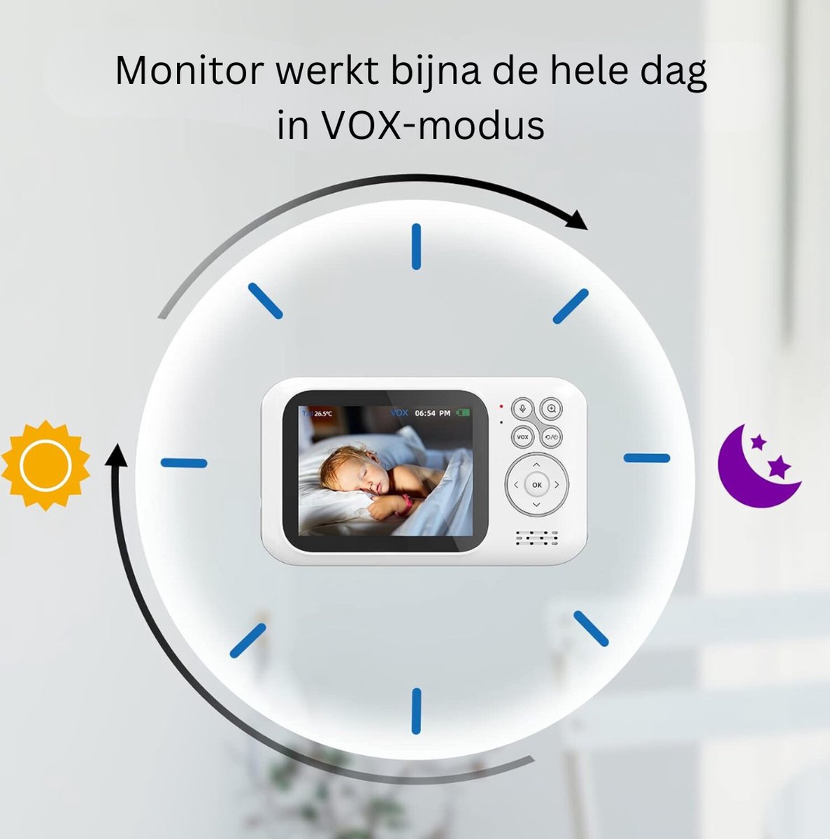 DailySupplies Babyfoon met Camera Full HD Wit-Grijs