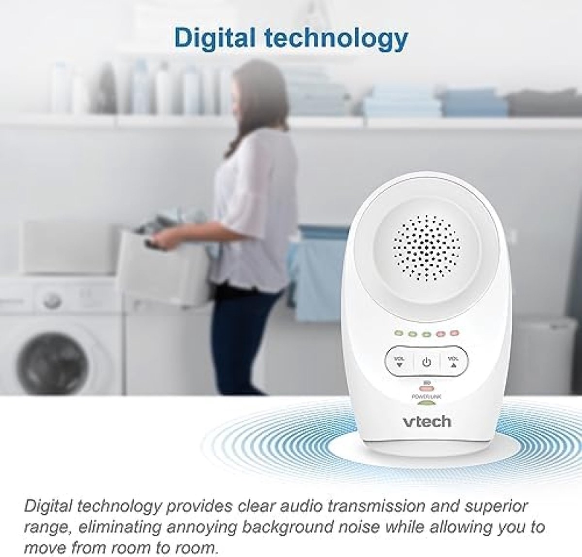 Digital Audio Baby Monitor Rechargeable 460m Range