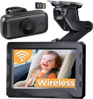 Draadloze baby autocar camera HD 1080p met nachtzicht