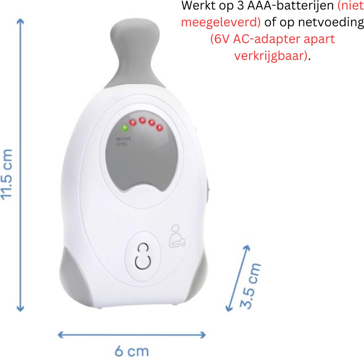 Draadloze Babyfoon met Nachtlampje - 300m Bereik - 2 Kanalen