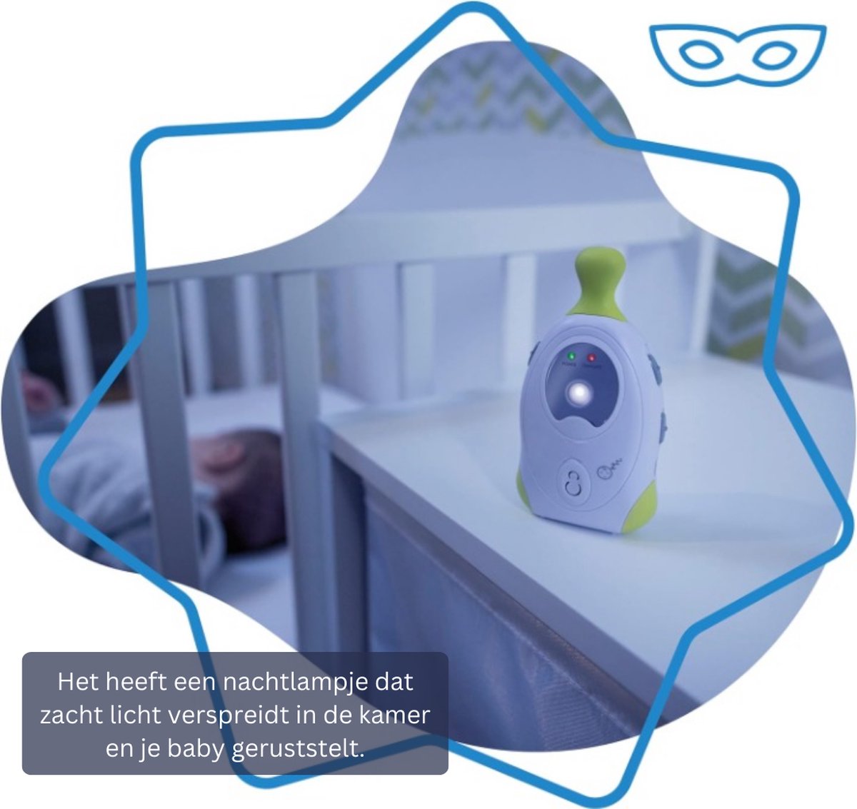 Draadloze Babyfoon met Nachtlampje - 300m Bereik - 2 Kanalen