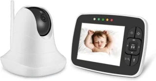 Draadloze babyfoon met videomonitor, 3.5 inch scherm, wit