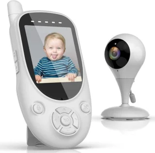 Draagbare babyfoon - video monitor - wit