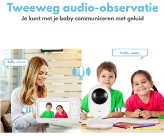 DrPhone B2 Babyfoon Met Camera 4.3 inch Wit