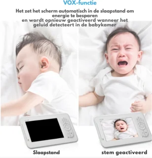DrPhone B2 Babyfoon Met Camera 4.3 inch Wit
