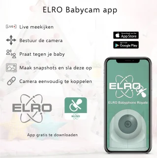 ELRO BC4000-2 Babyfoon Royale met 2 Full HD camera's en 12,7 cm touchscreen monitor