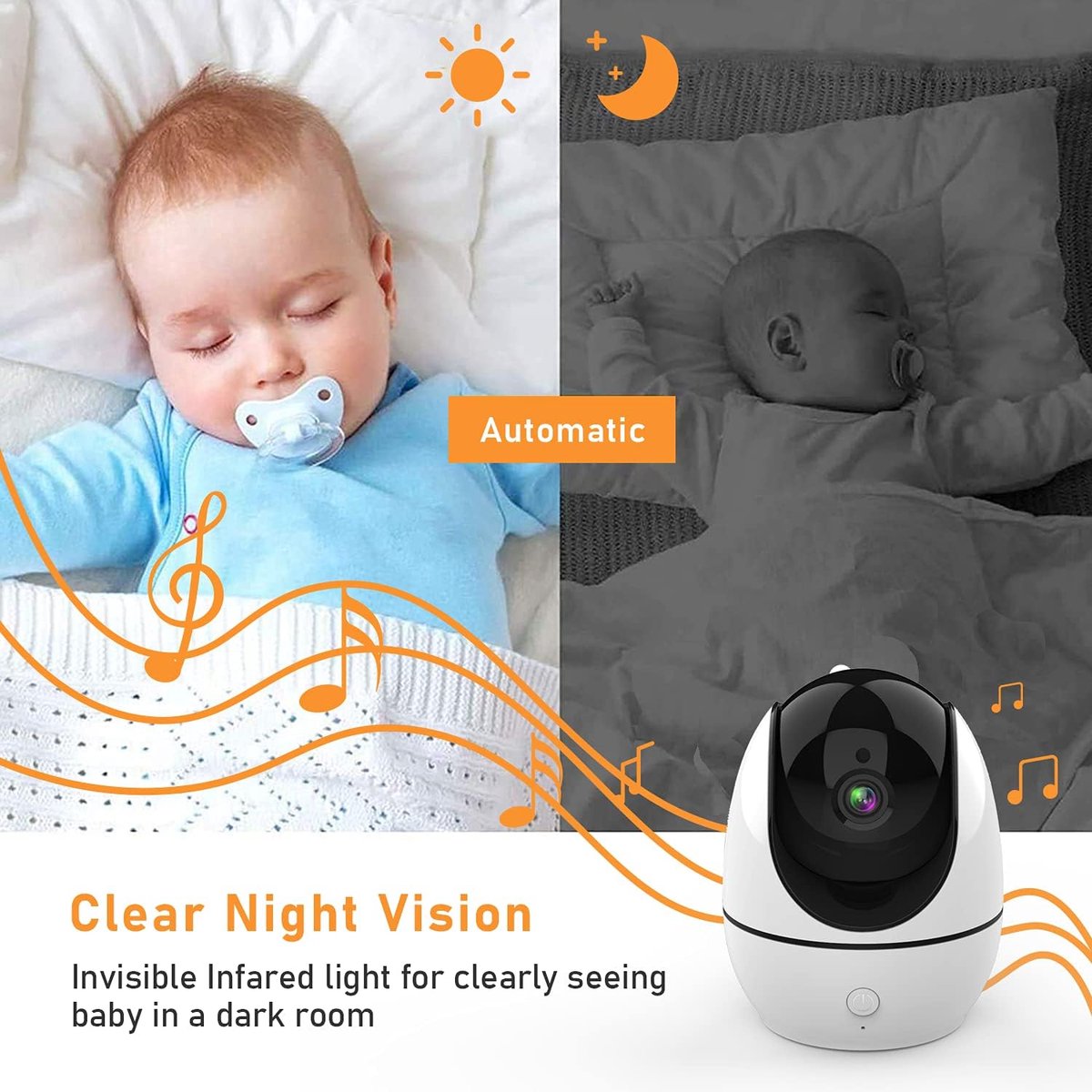 EP-1080P28 Baby Monitor met Camera en 4.3” LCD Scherm
