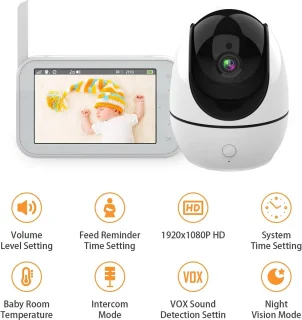 EP-1080P28 Baby Monitor met Camera en 4.3” LCD Scherm