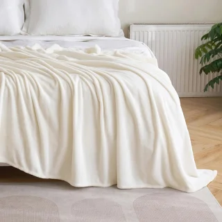 Flanellen Fleece Deken Beige 130x150cm