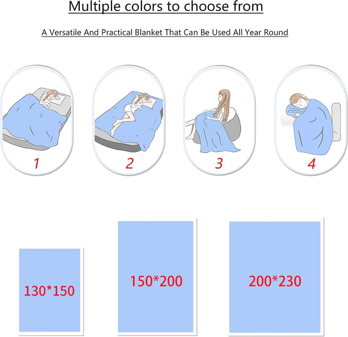 Fleece Dekens Tweepersoonsbank Diverse Kleuren
