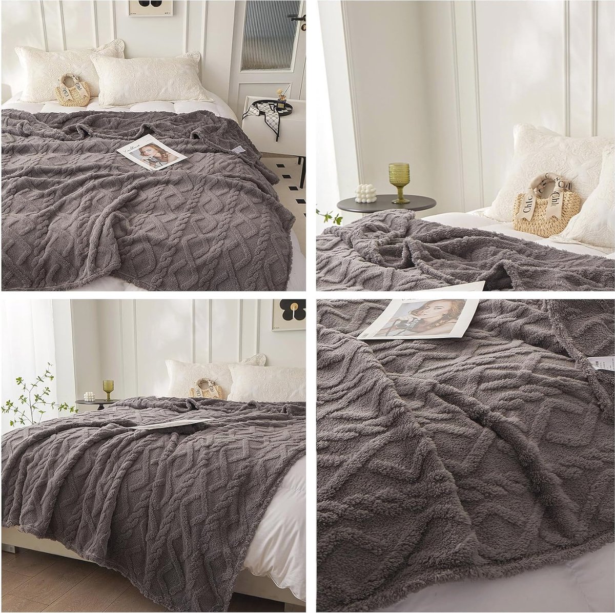 Fleece Dekens Tweepersoonsbank Diverse Kleuren