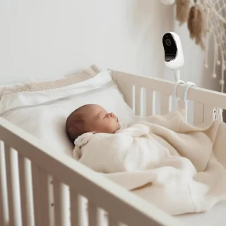 Ganzenhalshouder met klem voor babyfoon en camera