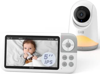 GHB babyfoon met camera 5 inch HD IPS-scherm