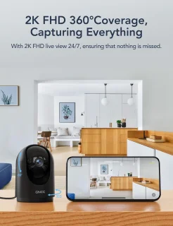 GNCC P5 2K Wifi Babyfoon met Camera Zwart