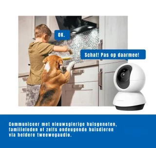 GTB Huisdiercamera Babyfoon Wit 9x9x12cm