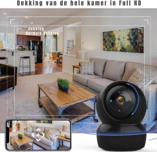 GTB® Huisdiercamera Babyfoon Zwart 8x8x11cm