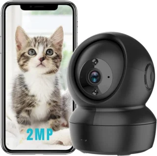 GTB® Huisdiercamera Babyfoon Zwart 8x8x11cm