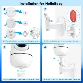 HelloBaby & ANMEATE Babyfoonhouder voor HB65, HB40, HB6550, HB66, HB6339, HB6550 Pro, SM935E