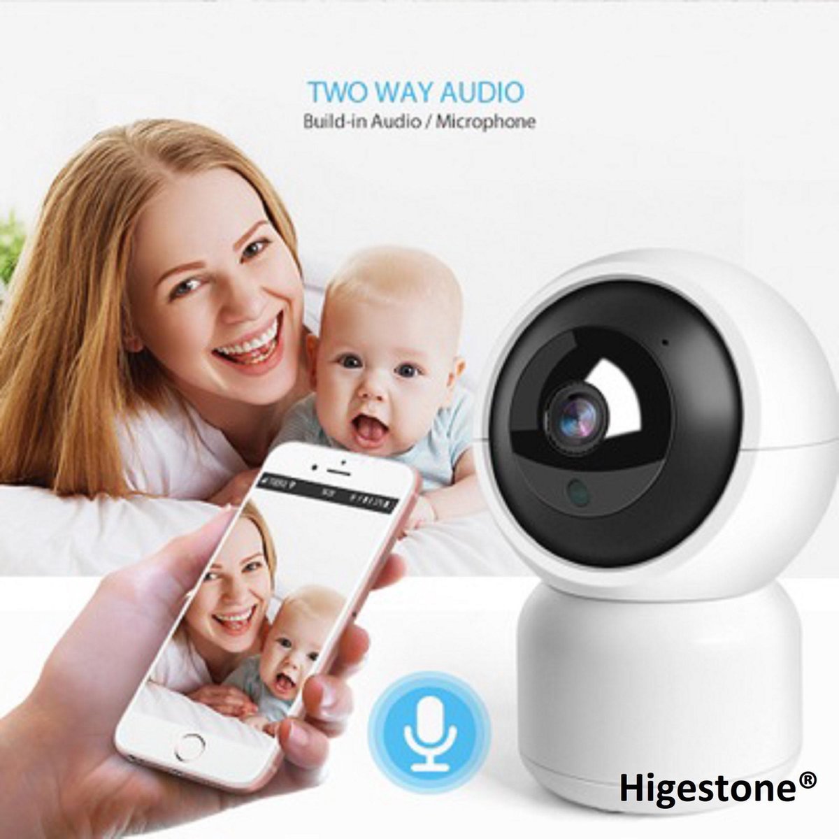 Higestone Babyfoon Met Scherm Full HD 1080P Wit