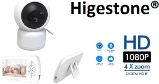 Higestone Babyfoon Met Scherm Full HD 1080P Wit