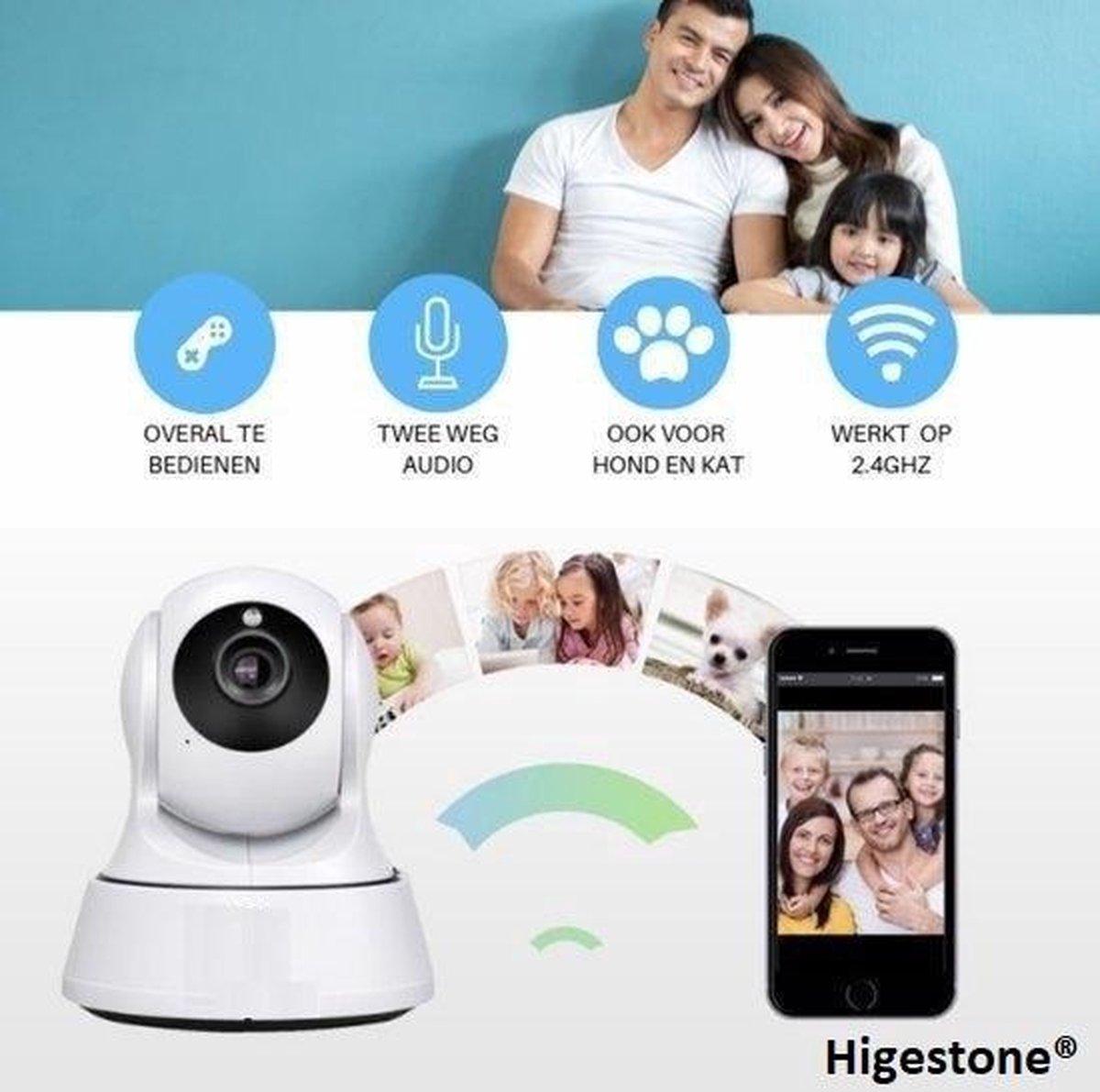 Higestone Babyfoon WiFi HD met Camera