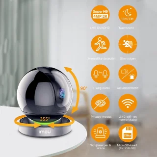 Huisdiercamera 360° Draaibaar Met App En 2-Weg Audio